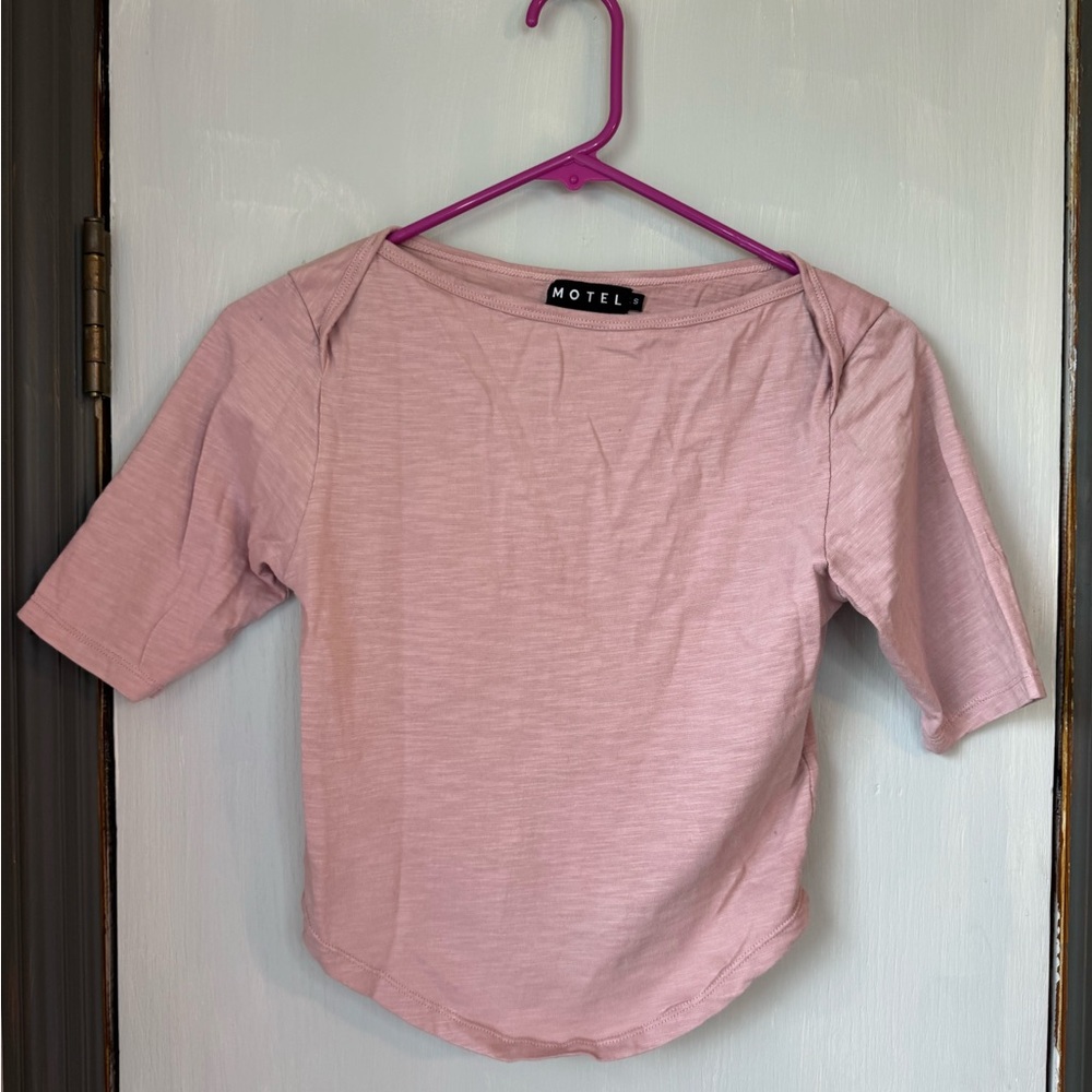 Motel Rocks Rosa Boatneck Short Sleeve Top - Light Pink